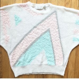 VINTAGE 80’s Geo Pastel Sweater Medium